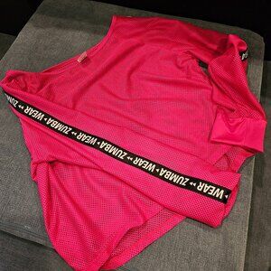 Pink Zumba In Color Pullover Mesh Top
